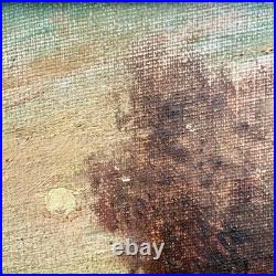 Vintage Framed Signed Landscape Oil Painting on Canvas Panel