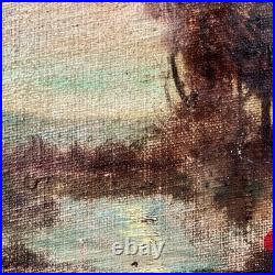 Vintage Framed Signed Landscape Oil Painting on Canvas Panel