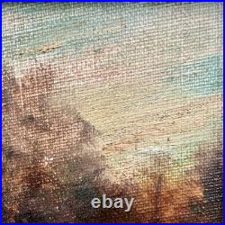 Vintage Framed Signed Landscape Oil Painting on Canvas Panel