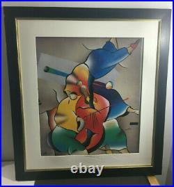 Vintage Framed Signed Modern Art Abstract Oil Painting 32.5 X 29.25