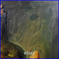 Vintage Framed Signed Still Life Oil Painting On Canvas Fruits and A Jug