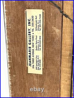 Vintage French Street Scene Cityscape Painting On Canvas Framed And Signed