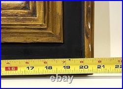 Vintage French Street Scene Cityscape Painting On Canvas Framed And Signed