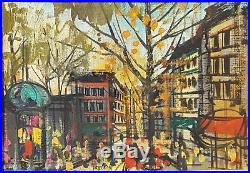 Vintage Friedman Paris Cityscape Painting Signed Framed