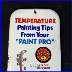 Vintage Fuller O'Brien Paints Pro Shop Thermometer Advertising Metal Sign 16