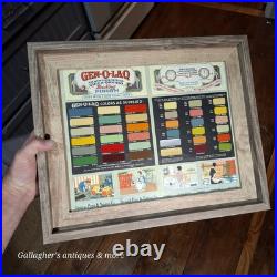 Vintage GEN-O-LAQ INVADER PAINT & VARNISH CO Color Sample 17x14 Framed Sign