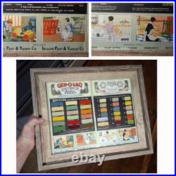 Vintage GEN-O-LAQ INVADER PAINT & VARNISH CO Color Sample 17x14 Framed Sign