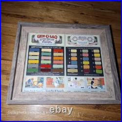 Vintage GEN-O-LAQ INVADER PAINT & VARNISH CO Color Sample 17x14 Framed Sign