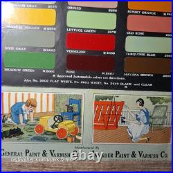 Vintage GEN-O-LAQ INVADER PAINT & VARNISH CO Color Sample 17x14 Framed Sign