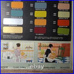 Vintage GEN-O-LAQ INVADER PAINT & VARNISH CO Color Sample 17x14 Framed Sign