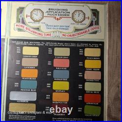 Vintage GEN-O-LAQ INVADER PAINT & VARNISH CO Color Sample 17x14 Framed Sign