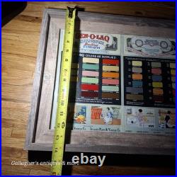 Vintage GEN-O-LAQ INVADER PAINT & VARNISH CO Color Sample 17x14 Framed Sign