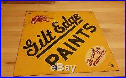 Vintage GILT EDGE PAINT Sign Original Antique Old Hardware Store Rare