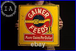 Vintage Gainer Feeds Painted Tin Sign