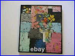 Vintage Gerald Rowles Painting Expressionist Modernist Still Life Flowers Floral
