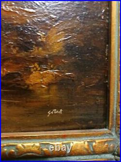 Vintage Gilbert oil painting on board signed