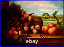 Vintage Gilt Framed Artist Signed Original Oil on Canvas Still Life Painting