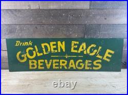 Vintage Golden Eagle Beverages Erie PA Painted Tin Metal Advertising Sign #2