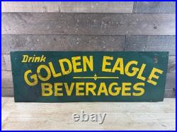 Vintage Golden Eagle Beverages Erie PA Painted Tin Metal Advertising Sign #5