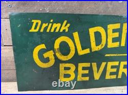 Vintage Golden Eagle Beverages Erie PA Painted Tin Metal Advertising Sign #5