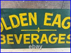 Vintage Golden Eagle Beverages Erie PA Painted Tin Metal Advertising Sign #5