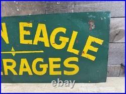 Vintage Golden Eagle Beverages Erie PA Painted Tin Metal Advertising Sign #5