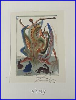 Vintage Greed Hand-Signed Art Lithography, Salvador Dali, The Divine Comedy