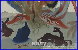 Vintage Greed Hand-Signed Art Lithography, Salvador Dali, The Divine Comedy