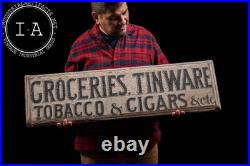 Vintage Groceries & etc Painted Wooden Storefront Sign
