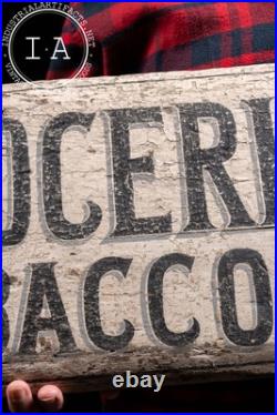 Vintage Groceries & etc Painted Wooden Storefront Sign