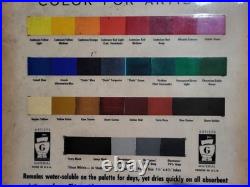 Vintage Grumbacher Casein Artist Tube Paint Color Sample Wood Display Sign Rare