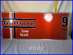 Vintage Gulftane Gasoline Pump Sign Painted Metal Great Shape