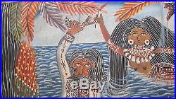 Vintage Haitian Art Brut Painting By Famous Andre Pierre Primitive Naive Voodoo