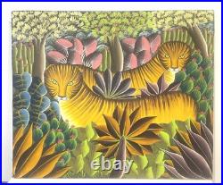 Vintage Haitian Painting On Canvas Signed