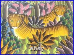 Vintage Haitian Painting On Canvas Signed