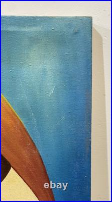 Vintage Haitian Painting On Canvas Signed