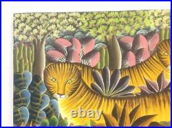 Vintage Haitian Painting On Canvas Signed