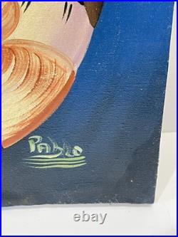 Vintage Haitian Painting On Canvas Signed