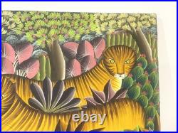 Vintage Haitian Painting On Canvas Signed