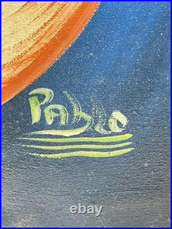 Vintage Haitian Painting On Canvas Signed