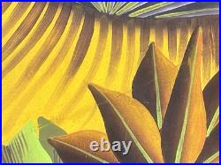 Vintage Haitian Painting On Canvas Signed