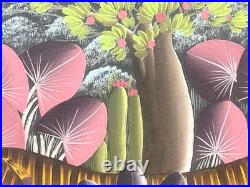 Vintage Haitian Painting On Canvas Signed