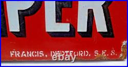 Vintage Hall's Distemper Double Sided Enamel Flange Sign 12x14 Paint Advertisin