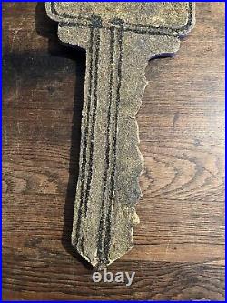 Vintage Hand Made Key Sign Hand Painted Hardware Store Signage Folk Art 2