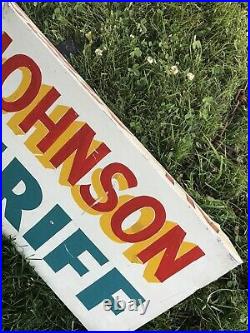 Vintage Hand Painted Car Topper JOHNSON FOR SHERIFF Triangular Sign 2 Sided