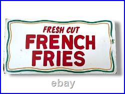 Vintage Hand Painted Carnival Sign Fresh Cut French Fries 24 And 1/2 In Long 12