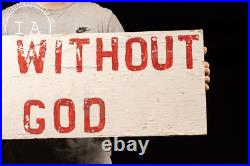 Vintage Hand-Painted Rustic Double-Sided Sign