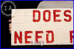 Vintage Hand-Painted Rustic Double-Sided Sign