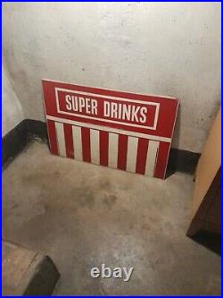 Vintage Hand Painted Super Drinks Sign
