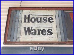 Vintage Hand Painted Tin Sign with Wooden Frame, Very Large, 16' long